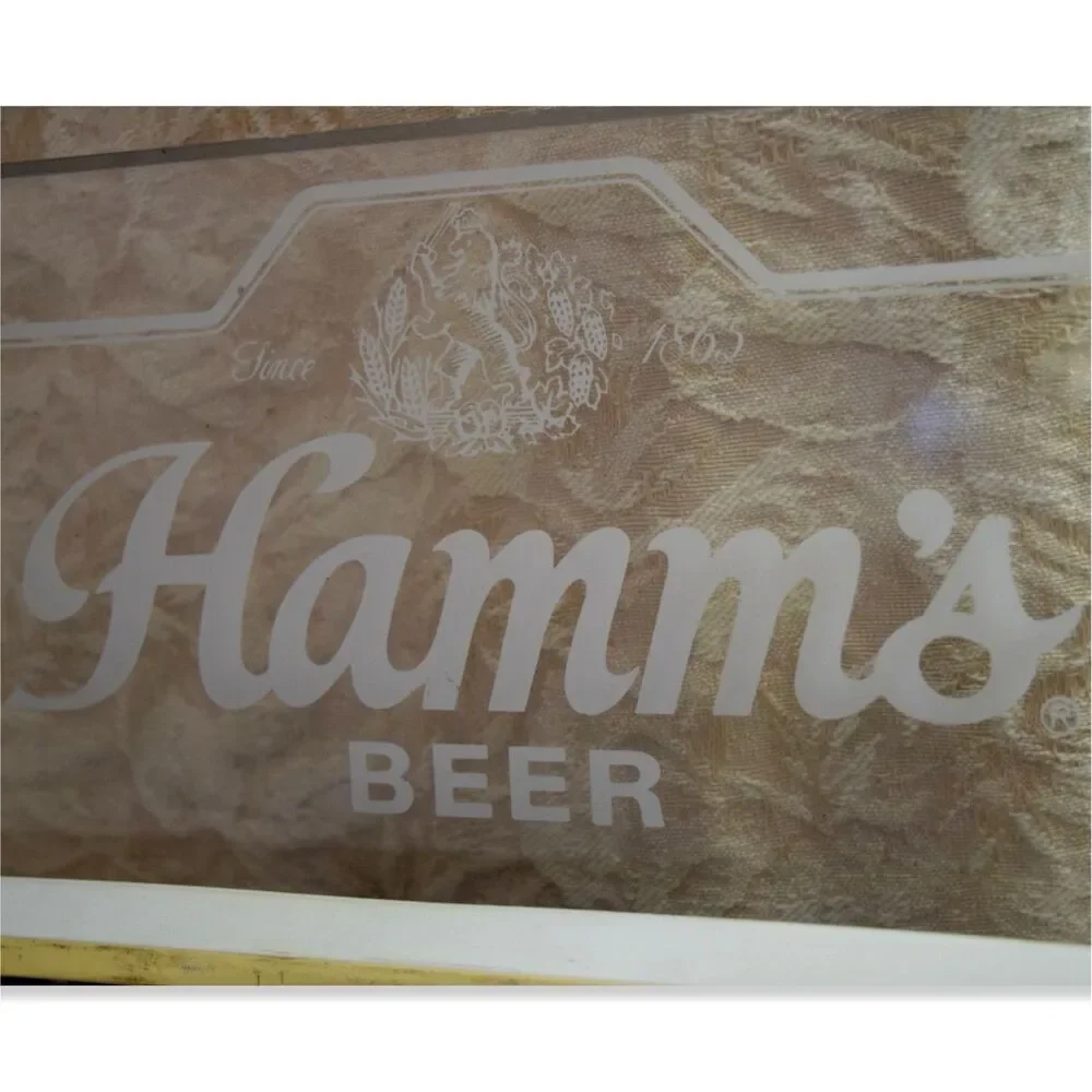 Hamm's Beer 1865 Bear Dipping Toe Water Light Up Wall Sign Vtg Breweriana READ